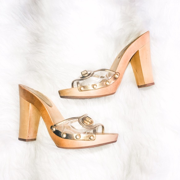 Coach Shoes - Coach Signature Wood Mule Vintage Cagney